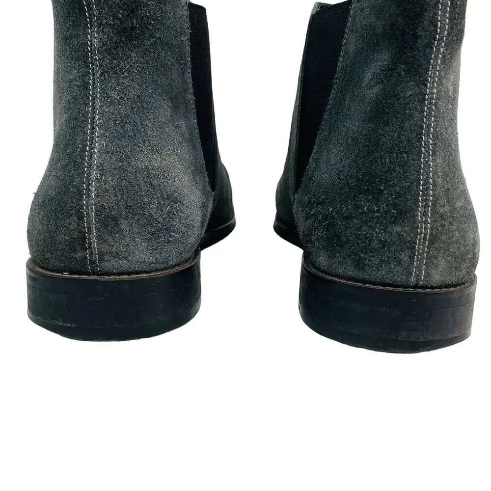 ORO Los Angeles Classic Chelsea Boots Gray Suede 9 EU42